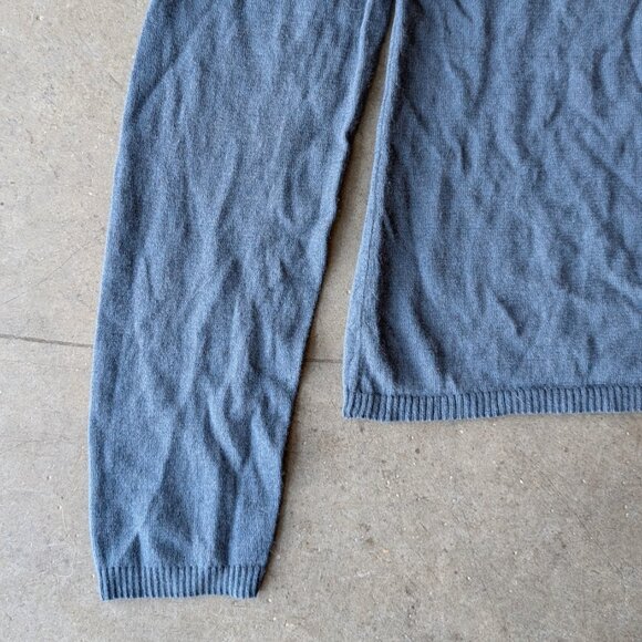 Tahari Blue Ruffle Mock Neck Silk Cashmere Knit Top small - Picture 4 of 9